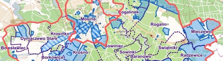 Prezentacja graficzna obwiązujących planów miejscowych na gminnym geoportalu